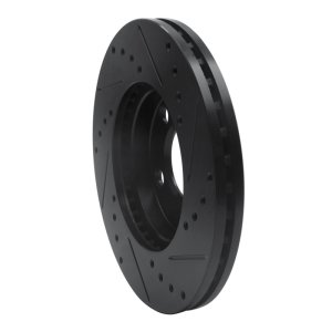 Ford Mustang Brake Rotor (1) - Front Left - R1 Concepts - Drilled & Slotted - Black - `94-`04